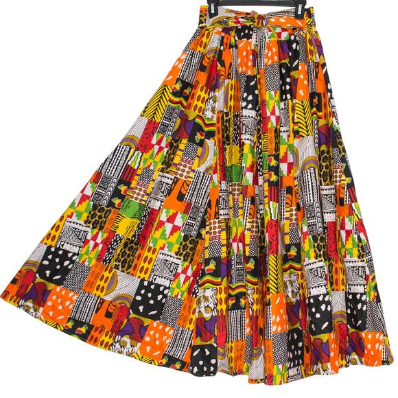 NWT Skirt Boho Hippie Colorful Patchwork Festival Maximalist Retro Maxi One Size - Picture 7 of 7